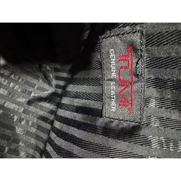 Tumi Weekender Bag Black Leather Tote Travel 18x17x8 - Picture 14 of 16